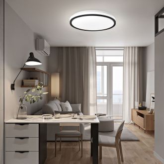 Светодиодный управляемый светильник Feron AL6240 “Simple matte” тарелка 80W 3000К-6500K черный, 48073