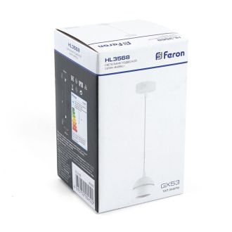 Светильник потолочный Feron HL3568 на подвесе GX53 15W 230V, белый 90*80, 48089