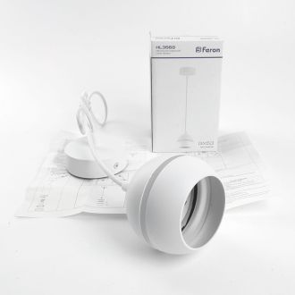 Светильник потолочный Feron HL3568 на подвесе GX53 15W 230V, белый 90*80, 48089
