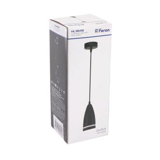 Светильник потолочный Feron HL3648 на подвесе GX53 15W 230V, черный 85*160, 48092
