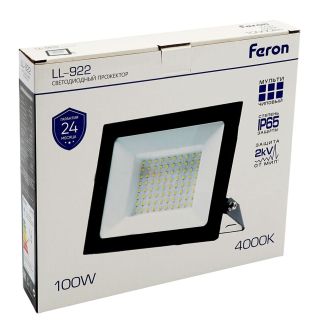 Светодиодный прожектор Feron LL-922 IP65 100W 4000K, 48108