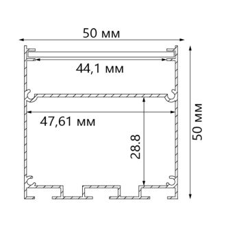 Профиль накладной 50х50мм алюминиевый, черный, 2м, CAB269, Feron, 48150