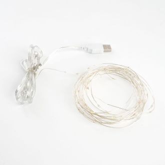 Гирлянда линейная Feron CL575 Роса, статичная, 5м USB 2700K, прозрачный шнур, 48183
