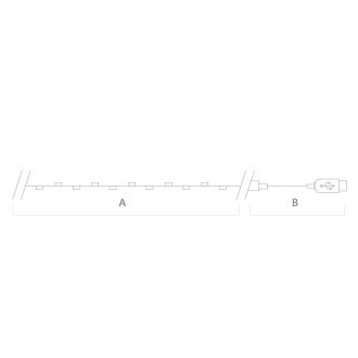 Гирлянда линейная Feron CL576 Роса, статичная, 10м USB 5000K, прозрачный шнур, 48187