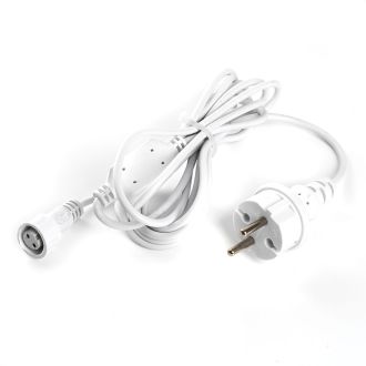 Сетевой шнур для гирлянд 3м, 2*0,5мм2, IP44, белый, DM403, Feron, 48189