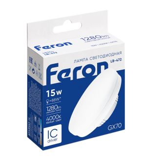Лампа светодиодная Feron LB-472 GX70 15W 175-265V 4000K, 48304