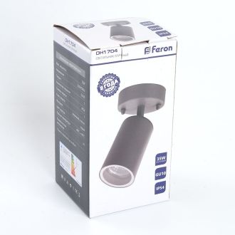 Светильник садово-парковый Feron DH1704, на стену, GU10 230V 35w, серый (на стену), 48321