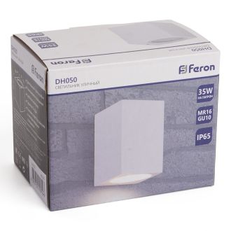 Светильник садово-парковый Feron DH050, на стену, GU10 230V, белый, 48326