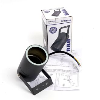 Светильник садово-парковый Feron DH1703, на стену, GU10, 230V, черный, 48329