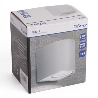 Светильник садово-парковый Feron DH014, на стену, GU10 230V, белый, 48339