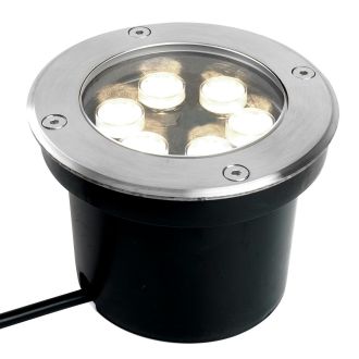 Светодиодный светильник тротуарный (грунтовый) Feron SP2802, 6W, AC/DC12-24V, низковольтный, 4000К, металлик, D120*H90mm, вн.диаметр: 90m, IP67, 48346
