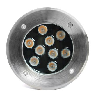 Светодиодный светильник тротуарный (грунтовый) Feron SP2803,10W, AC/DC12V, низковольтный, 4000К, металлик, D160*H90mm, вн.диаметр: 110mm, IP67, 48347