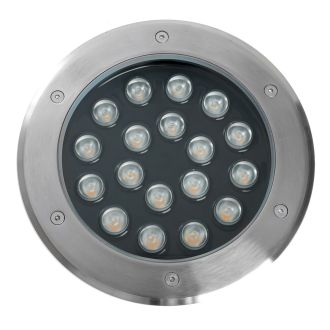 Светодиодный светильник тротуарный (грунтовый) Feron SP2804, 20W, AC/DC12V, низковольтный, 3000K, металлик, IP67, 48348