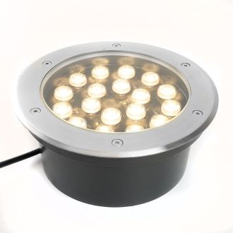 Светодиодный светильник тротуарный (грунтовый) Feron SP2804, 20W, AC/DC12V, низковольтный, 3000K, металлик, IP67, 48348