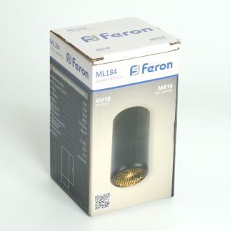 Светильник потолочный Feron ML184 Barrel ECHO MR16 GU10 35W 230V, черный, с антибликовой сеточкой, 48392