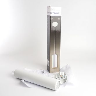 Светильник потолочный Feron ML1842 Barrel ECHO levitation MR16 35W, 230V, GU10, белый, с антибликовой сеточкой, на подвесе 0.9м, 48397