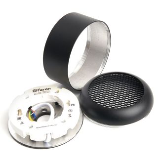 Светильник потолочный Feron HL364 Barrel ECHO 12W, 230V, GX53, чёрный, с антибликовой сеточкой, 48398