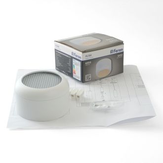 Светильник потолочный Feron HL364 Barrel ECHO 12W, 230V, GX53, белый, с антибликовой сеточкой, 48399