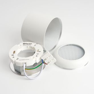 Светильник потолочный Feron HL365 Barrel ECHO 12W, 230V, GX53, белый, с антибликовой сеточкой, 48401