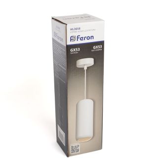 Светильник потолочный Feron HL3658 Barrel ECHO levitation 12W, 230V, GX53, белый, с антибликовой сеточкой, на подвесе 1,7 м, 48402