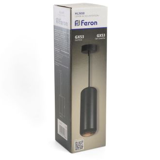 Светильник потолочный Feron HL3658 Barrel ECHO levitation 12W, 230V, GX53, чёрный, с антибликовой сеточкой, на подвесе 1,7 м, 48403