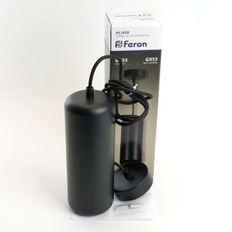 Светильник потолочный Feron HL3658 Barrel ECHO levitation 12W, 230V, GX53, чёрный, с антибликовой сеточкой, на подвесе 1,7 м, 48403