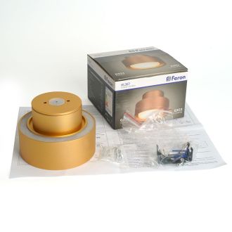 Светильник потолочный Feron HL367 Barrel AURA 12W, 230V, GX53, золото IP44, 48408