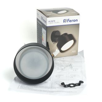 Светильник HL3670 AURA 12W, 230V, GX53, чёрный, Feron, 48412