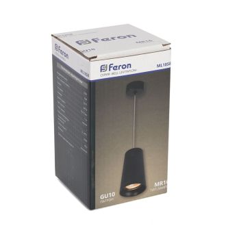 Светильник потолочный Feron ML1858 Barrel BELL levitation на подвесе1,7 м, MR16 35W 230V, черный, 48421