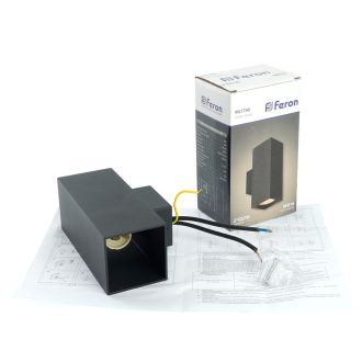 Светильник настенный Feron ML1740 QUAD MR16 35W, 230V, 2*GU10, чёрный IP20, 48427