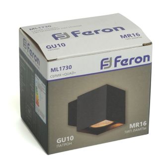 Светильник настенный Feron ML1730 QUAD MR16 35W, 230V, GU10, чёрный IP20, 48429