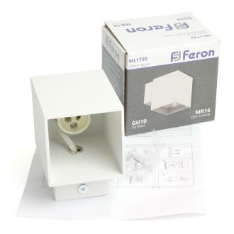 Светильник настенный Feron ML1730 QUAD MR16 35W, 230V, GU10, белый IP20, 48430