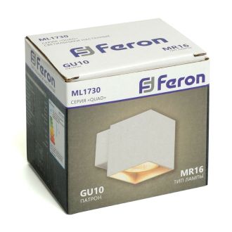 Светильник настенный Feron ML1730 QUAD MR16 35W, 230V, GU10, белый IP20, 48430