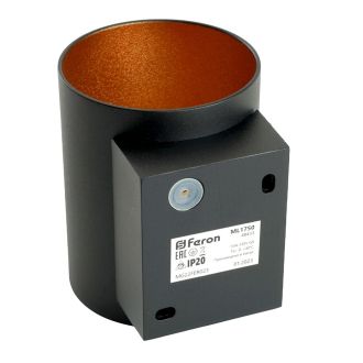 Светильник настенный Feron ML1750 Glow G9,15W, 230V чёрный + золото IP20, 48433