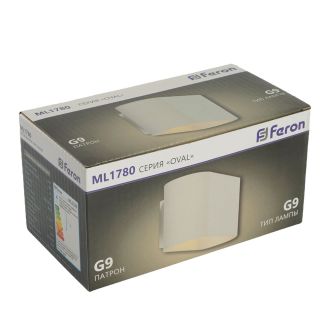 Светильник настенный Feron ML1780 Oval MR16 35W, 230V, G9,15W, белый IP20, 48436