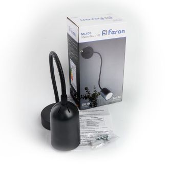 настенный под лампу с выключателем MR16/GU10, 35W, черный, Feron ML400, 48442