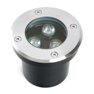 Светодиодный светильник тротуарный (грунтовый) Feron SP2801, 3W, AC/DC12-24V, низковольтный, 3000К, черный, D100*H80mm, вн.диаметр:70m, 48452