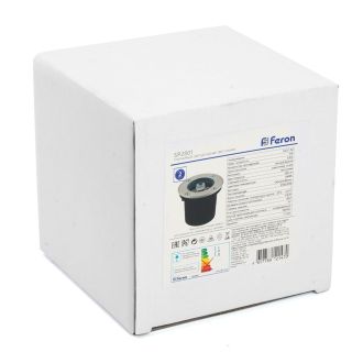 Светодиодный светильник тротуарный (грунтовый) Feron SP2801, 3W, AC/DC12-24V, низковольтный, 3000К, черный, D100*H80mm, вн.диаметр:70m, 48452