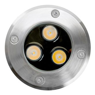 Светодиодный светильник тротуарный (грунтовый) Feron SP2801, 3W, AC/DC12-24V, низковольтный, 3000К, черный, D100*H80mm, вн.диаметр:70m, 48452