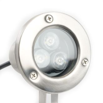 Светодиодный прожектор подводный Feron LL-822, 3W, AC/DC24V, низковольтный, 6400K, металлик, 80*80*130mm, IP68, 48455