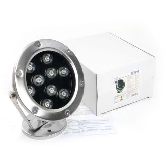 Светодиодный прожектор подводный Feron LL-824, 9W, AC/DC24V, низковольтный, 6400K, металлик, 143*75*170mm, IP68, 48458