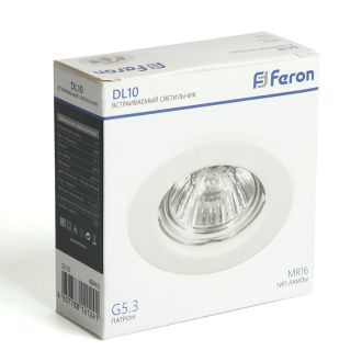 Светильник потолочный встраиваемый Feron DL10 MR16 50W G5.3 белый матовый, 48463
