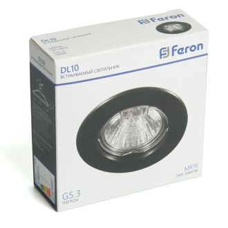Светильник потолочный встраиваемый Feron DL10 MR16 50W G5.3 черный матовый, 48464