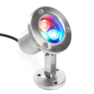 Светодиодный прожектор подводный Feron LL-822, 3W, AC24V, низковольтный, RGB, металлик, 80*80*130mm, IP68, 48467