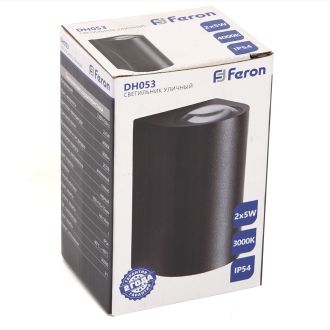 Светильник уличный светодиодный Feron DH053, 2*5W, 800Lm, 3000K, черный, 48477