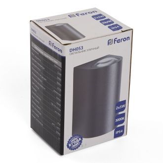 Светильник уличный светодиодный Feron DH053, 2*5W, 800Lm, 3000K, серый, 48481