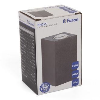 Светильник уличный светодиодный Feron DH055, 2*5W, 800Lm, 3000K, серый, 48489