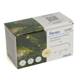 Светодиодная гирлянда Feron CL582 линейная Роса (на плоском проводе) 220V 2700K c питанием от сети, 48631