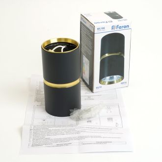 Светильник потолочный Feron ML186 Barrel ZEN MR16 GU10 35W 230V, чёрный, золото, 48639