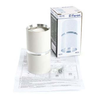 Светильник потолочный Feron ML186 Barrel ZEN MR16 GU10 35W 230V, белый, хром, 48640